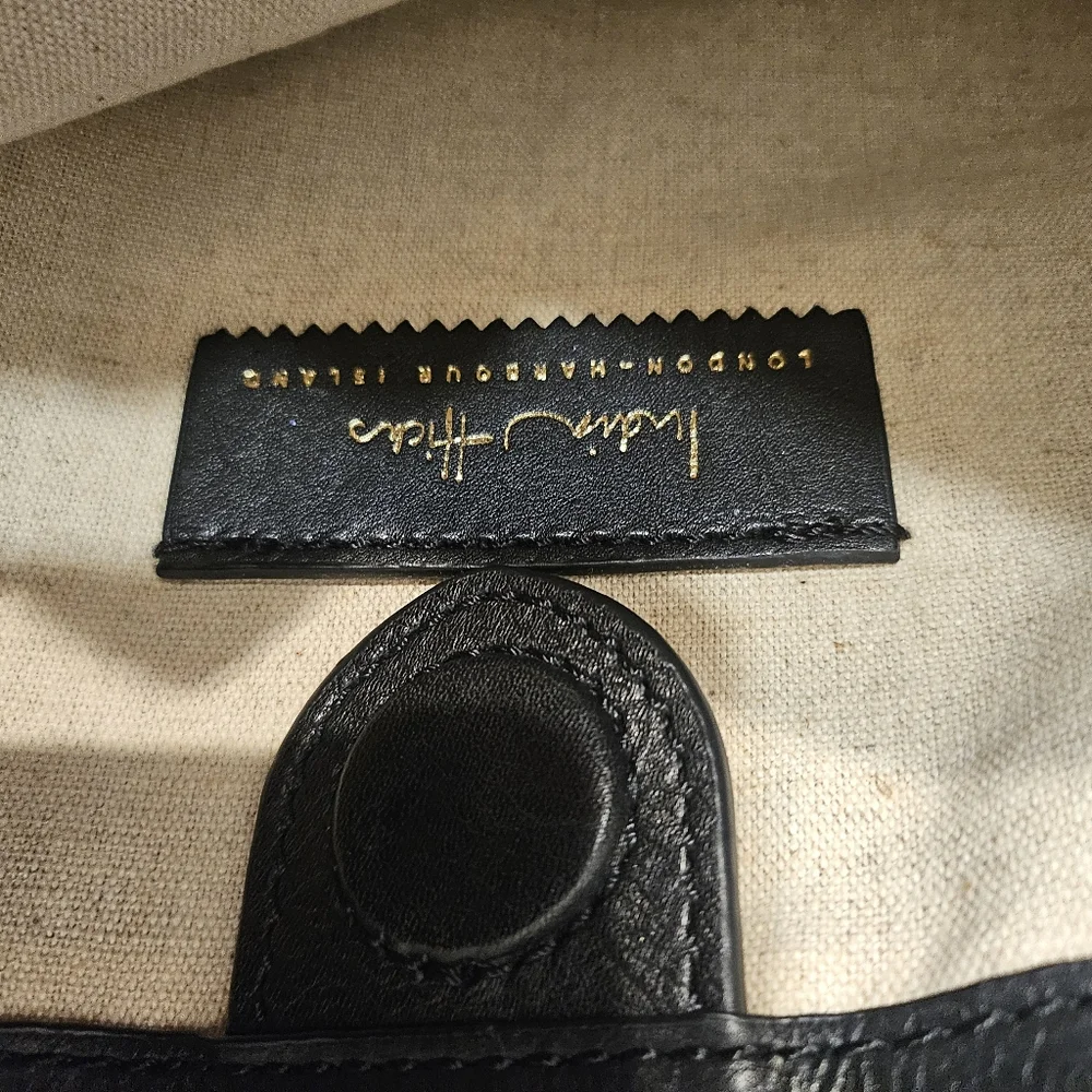 India Hicks London Harbour‎ Island Black Leather Crossbody Shoulder Purse